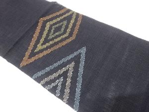 羅　重ね菱模様織り出し　名古屋帯